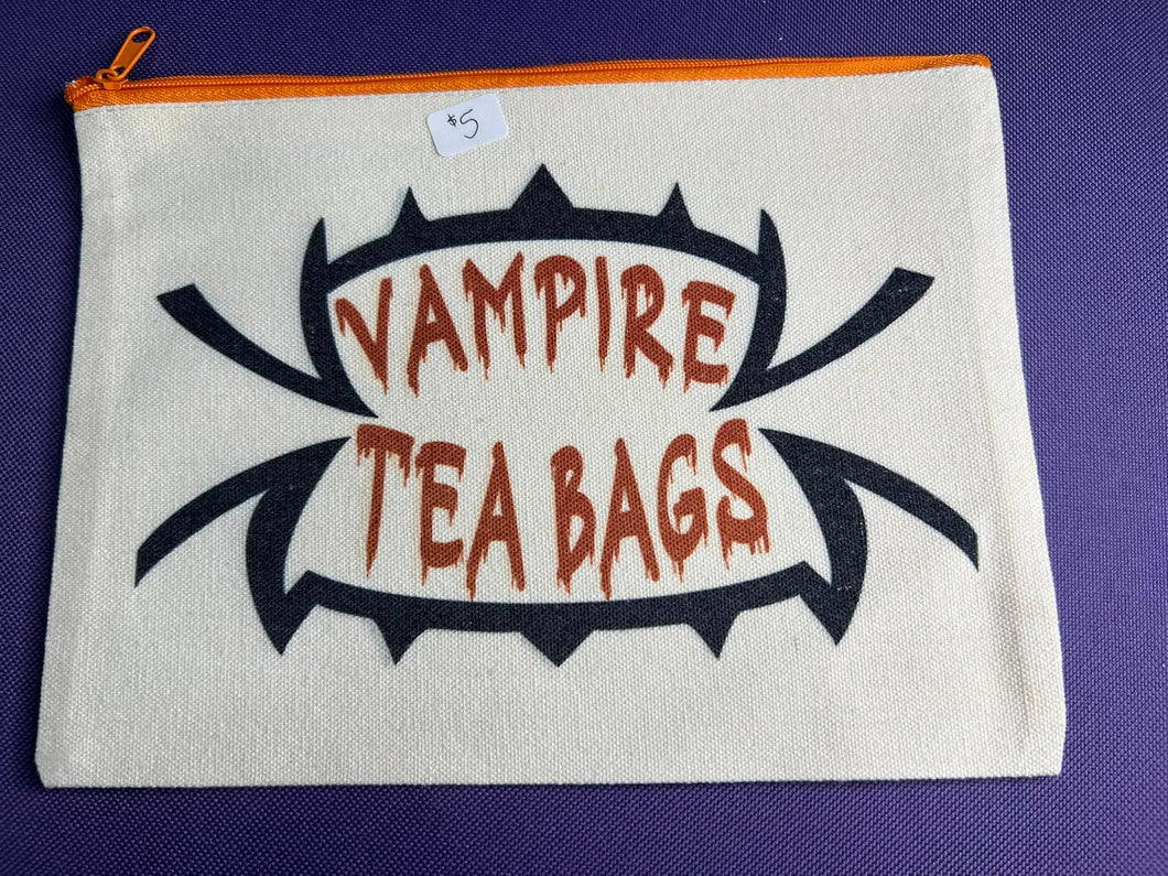 Canvas Zipper Bag - Vampire Tea Bags