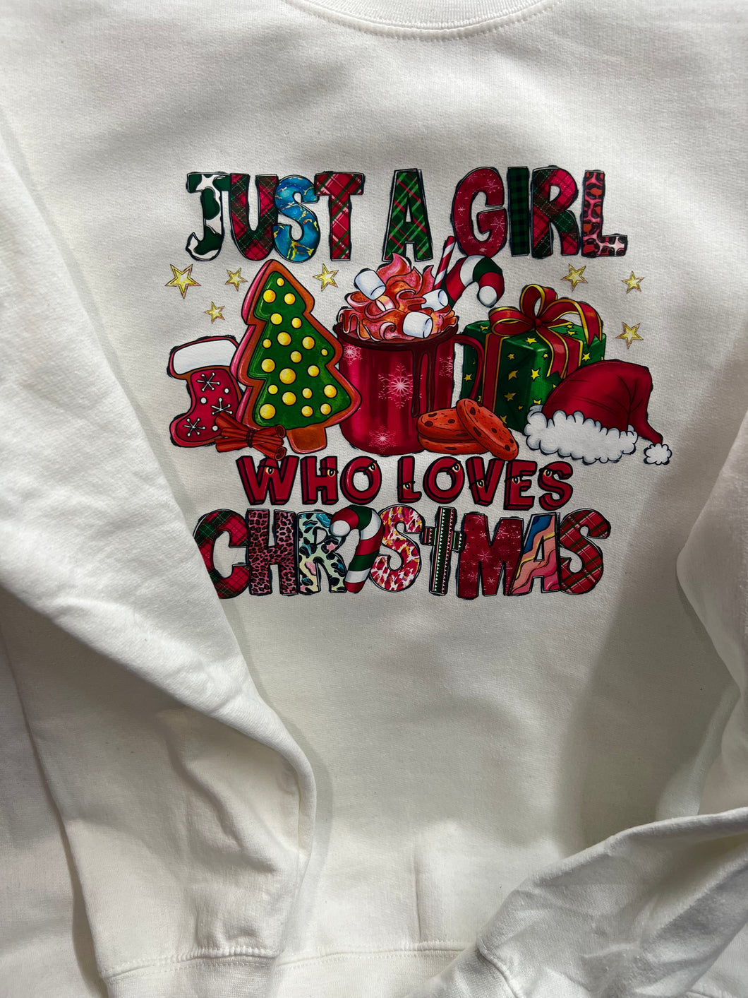 Girl Who Loves Christmas Sweatshirt - Size Small